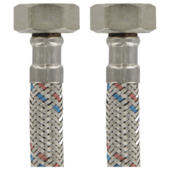 Flexible Para Agua Fría y Caliente 3/8x3/8 HI/HI de Ac. Inox.