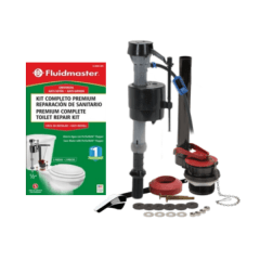 Kit Completo para Estanque WC, Con Válvula de 1/2, Descarga, Manilla, Sello y Pernos Taza/Estanque