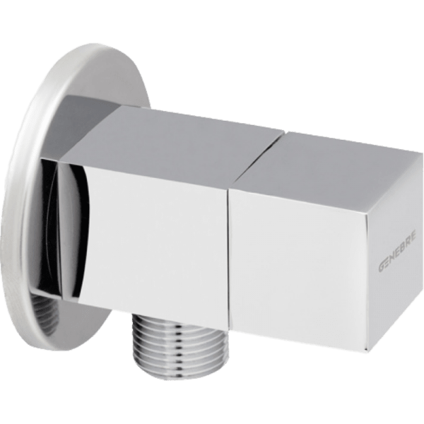 Llave Angular Cromada Modelo Cubik Con Cierre Cerámico 0