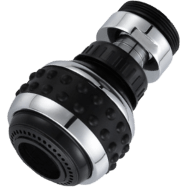 Rociador Con Rótula Con Hilos M22 y M24, en Latón Cromado y Plástico ABS Negro 0