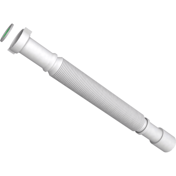 Sifón Corrugado Extensible de 36 a 85 cm, Plástico PP Color Blanco 0