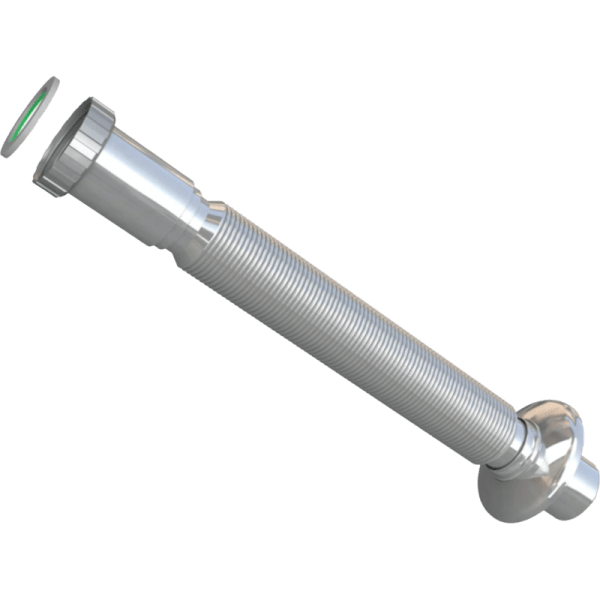 Sifón Corrugado Extensible de 33 a 80 cm, Plástico PP Cromado 0
