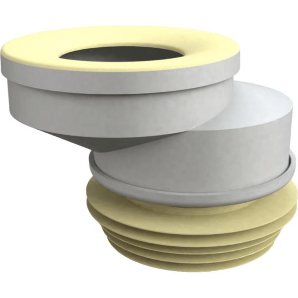 Adaptador PP Blanco Para Taza WC, de Ø100/110 mm Excentrico1