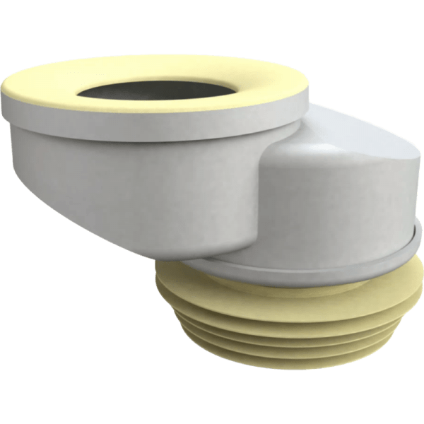 Adaptador PP Blanco Para Taza WC, de Ø100/110 mm Excentrico 2