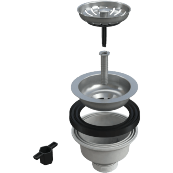 Desagüe con Plato de Ø115 Para Lavaplatos, Con Perforación de Ø89 Salida de 1 1/23