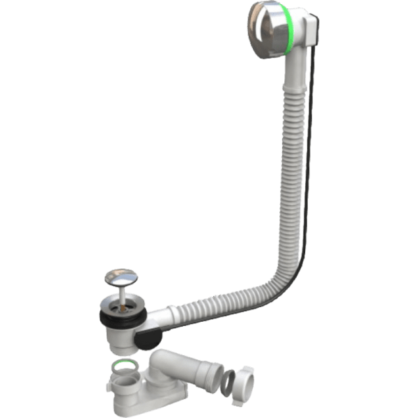 Desagüe Para Tina Plástico PP Blanco, 45 cm de Largo, Salida Ø40 mm o 1 1/2 HE3