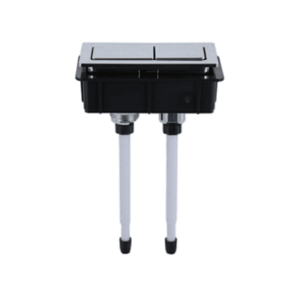 Botón Rectangular Cromado de 2 Etapas Para Estanque Con Perforación en Tapa 0