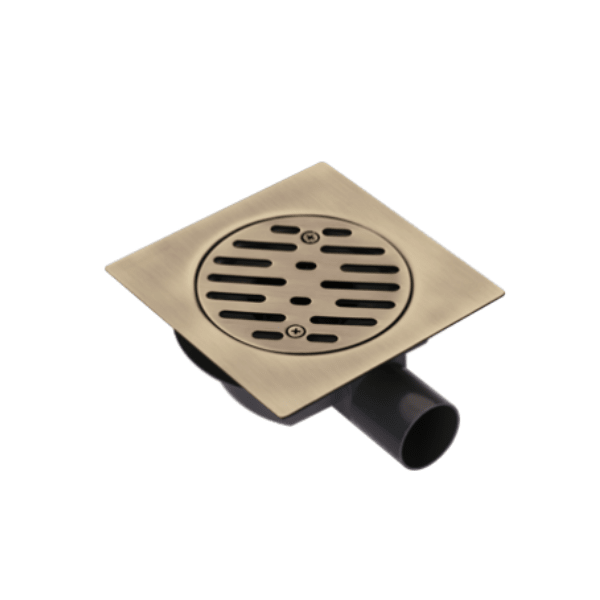 Pileta de Ac. Inox Para Receptáculos en Obra Con Trampa de PVC Salida Ø40 mm, 15 x 15 cm. Rejilla Cuadrada Con Pernos1