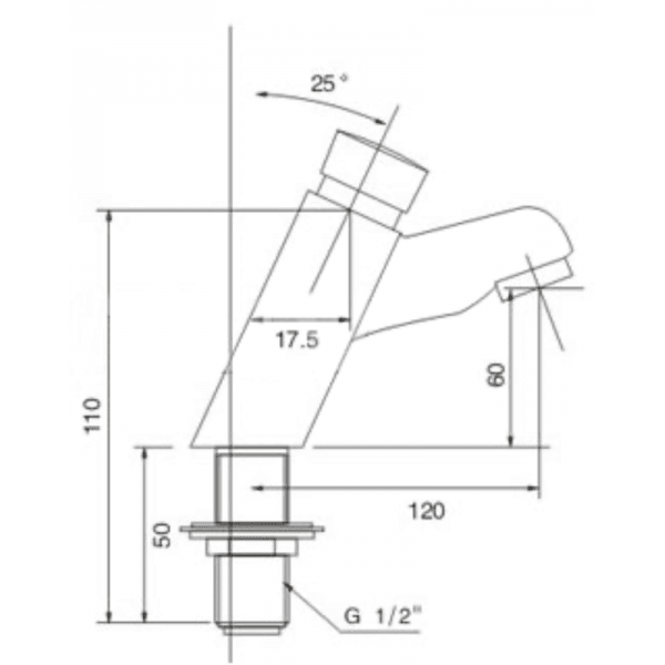 Llave Temporizada Cromada 1/2 HE15
