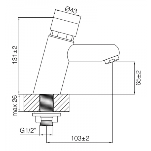 Llave Temporizada Cromada 1/2 HE7