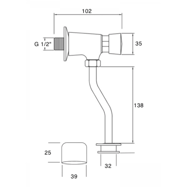 Llave Temporizada Cromada 1/2 HE10