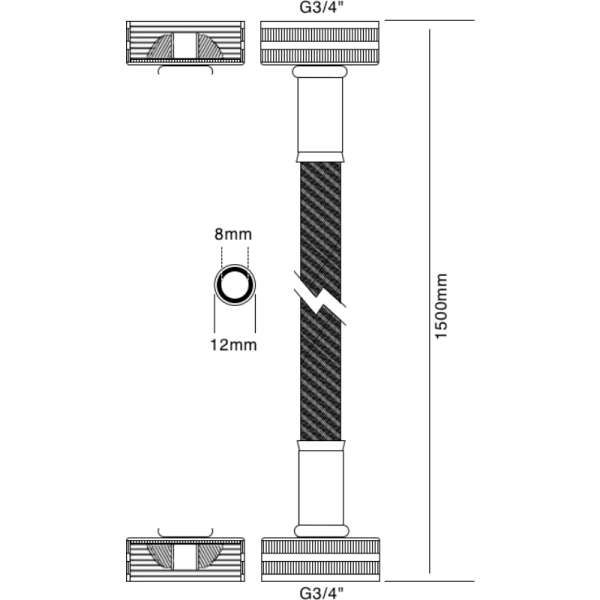 Flexible Para Lavadora 1,5 m de Ac. Inox.2