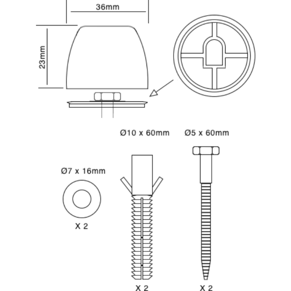 Juego de Tornillos Para Anclaje de Taza WC al Piso Con Tapa2