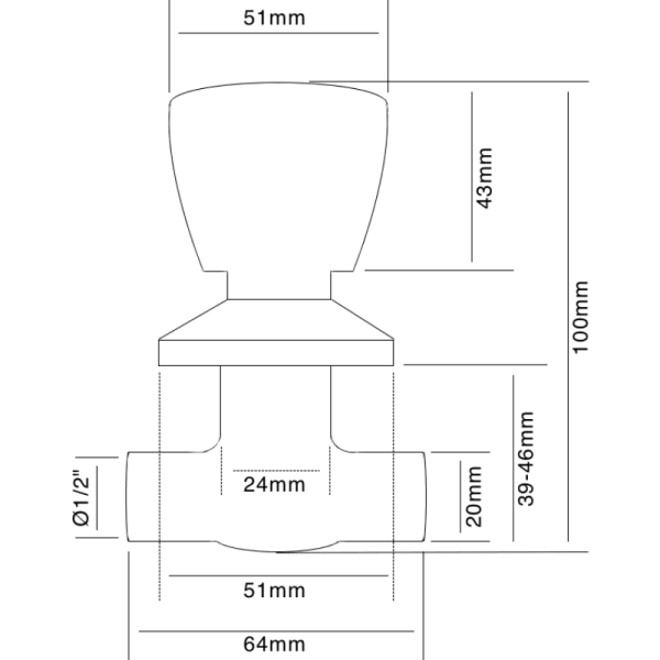 Llave de Paso Para Soldar Manilla Alfa5