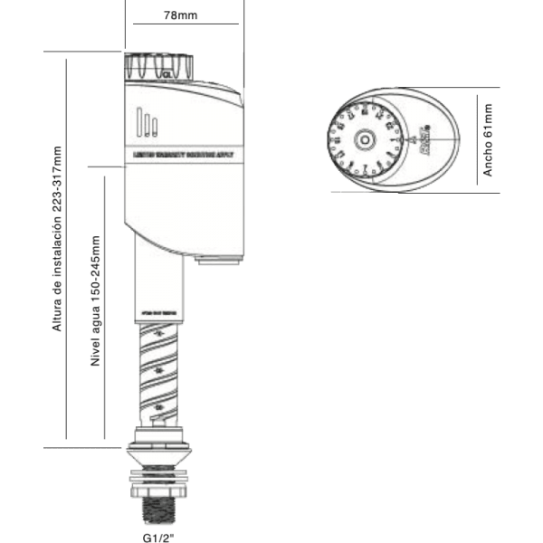 Válvula de Llenado WC Entrada Inferior18