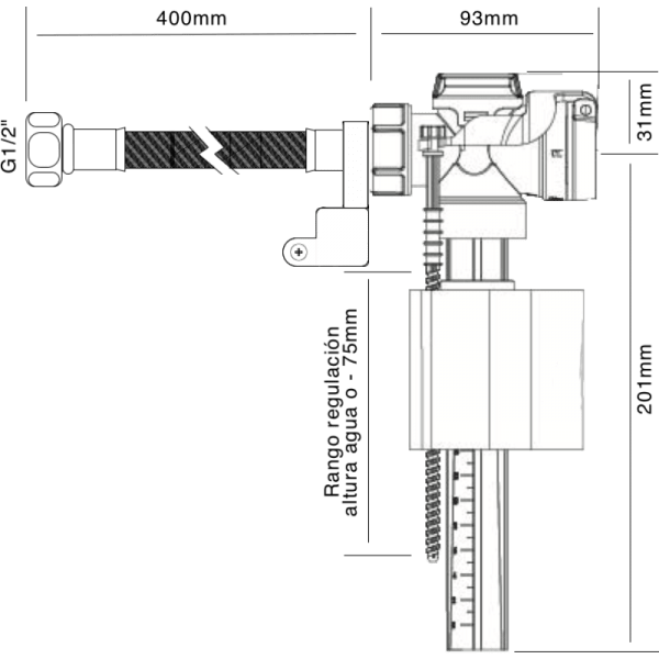 Válvula de Llenado WC Con Flexible2