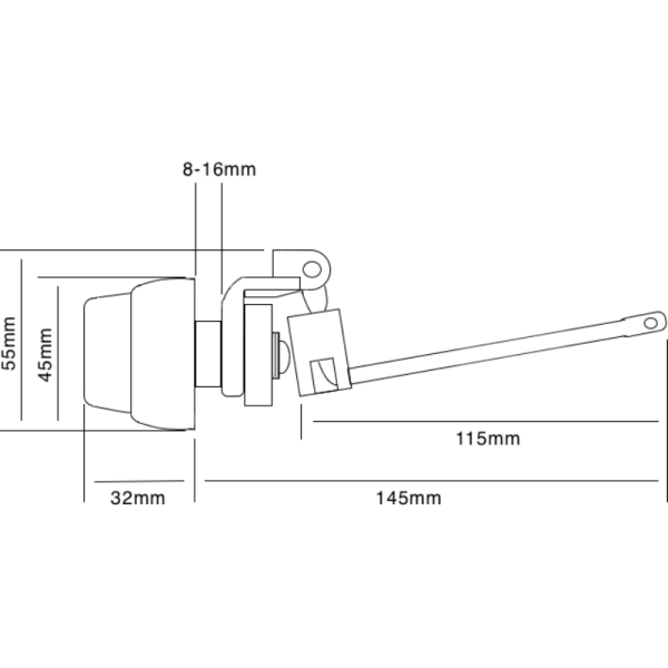 Botón de Plástico Cromado Para WC Con Barra de Bronce2