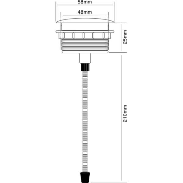 Botón Cromado de 1 Etapa Para Estanque Con Perforación en Tapa2