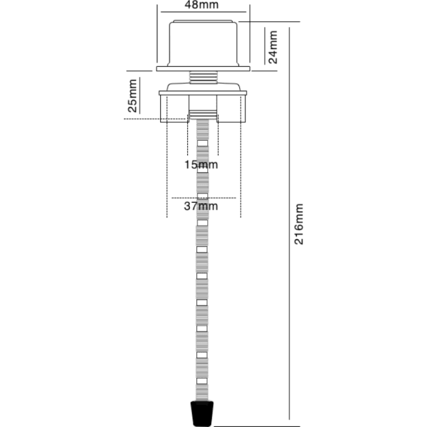 Botón Cromado de 1 Etapa Para Estanque Con Perforación en Tapa Para V. Descarga A243012
