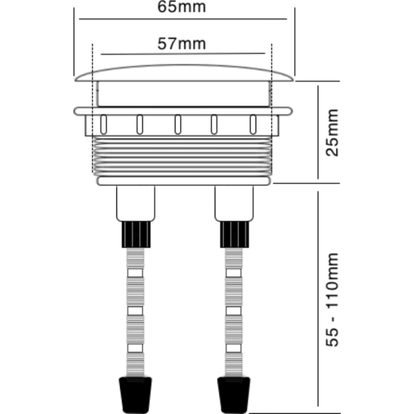 Botón Cromado de 2 Etapa Para Estanque Con Perforación en Tapa Para V. Descarga A24076 One Piece2