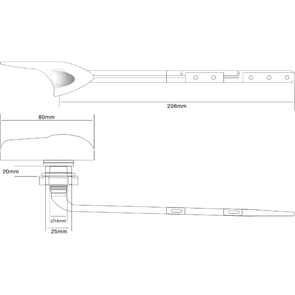 Manilla Para WC Plástico ABS Con Barra Plástica2