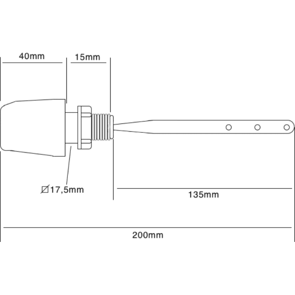 Manilla Para WC Plástico ABS Con Barra de Bronce, Instalación Lateral5