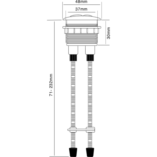 Botón Cromado de 2 Etapa Para Estanque Con Perforación en Tapa Para V. Descarga A240852