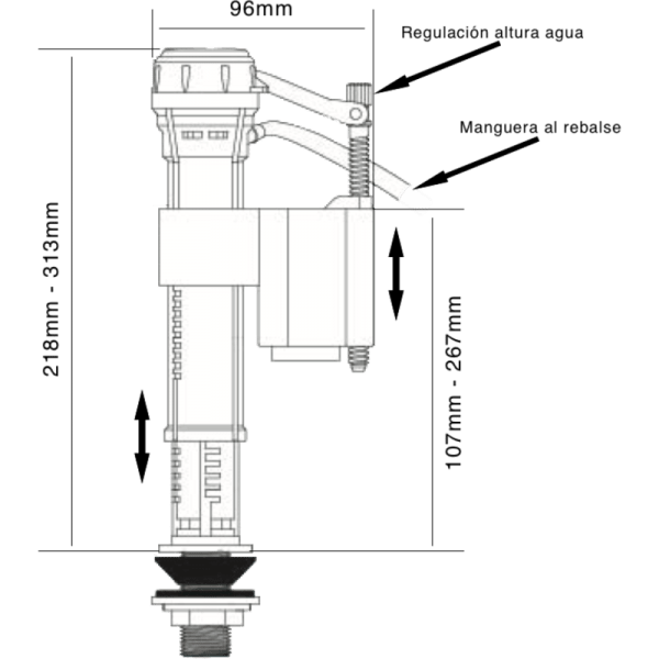 Válvula de Llenado WC Entrada Inferior2