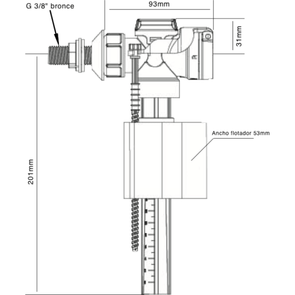 Válvula de Llenado WC Entrada Lateral2