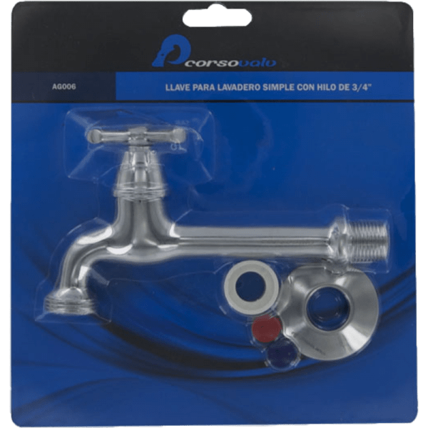 Llave Para Lavadero Cromada Entrada de Rosca 1/2 HE2