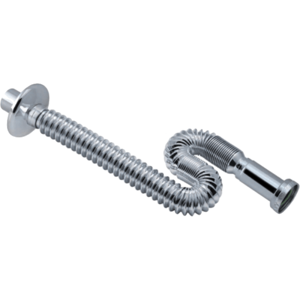 Sifón Corrugado Extensible de 33 a 80 cm, Plástico PP Cromado2