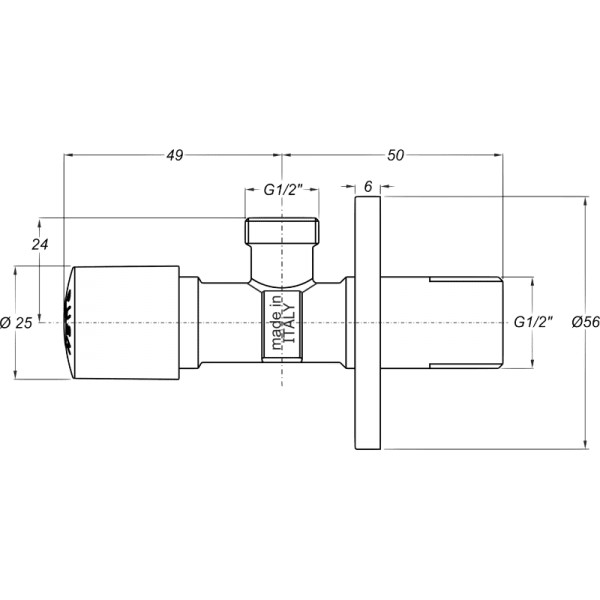 Llave Angular Cromada de 1/2 HE23