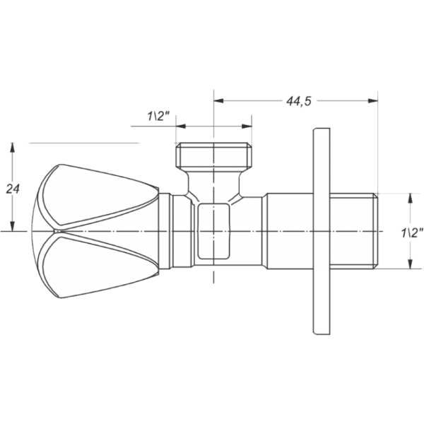 Llave Angular Cromada de 1/2 HE20