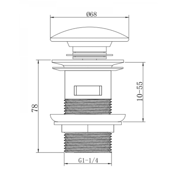 Desagüe Pop Up Para Lavatorio de 1 1/4 Con Tapón de Loza Circular8