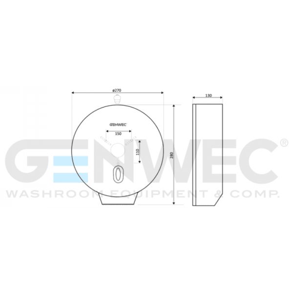 Dispensador de Papel Higiénico Rollo de 250-300 m, Plástico ABS2