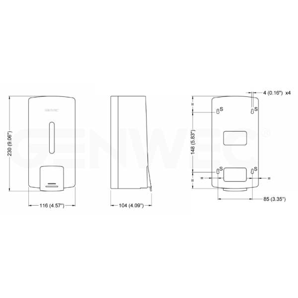 Dispensador de Jabón Líquido o Gel Desinfectante en Plástico ABS2