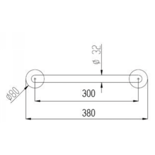 Barra de Apoyo Recta en Acero al Carbono Color Blanco2