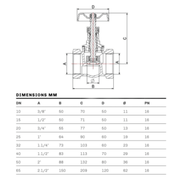 Válvula de Globo H/H en Bronce8