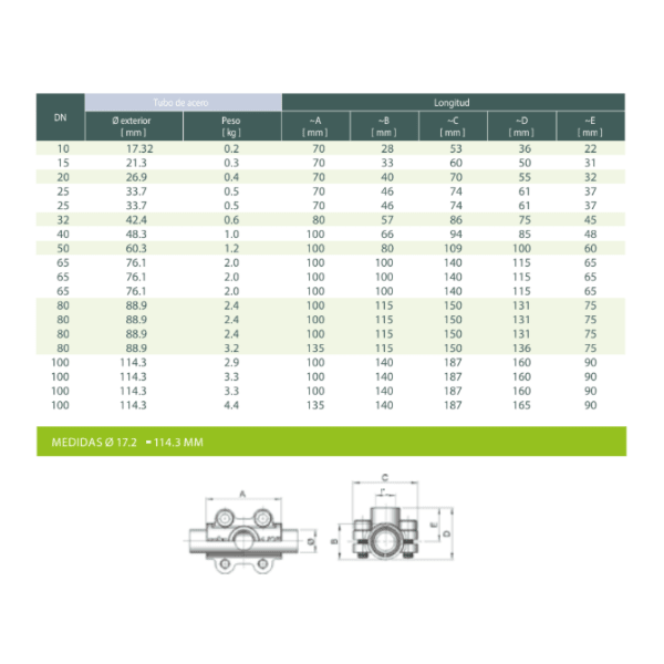 Abrazadera Con Arranque Serie DT de Acero6