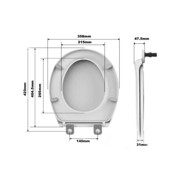 Asiento Para WC Con Cierre Suave en Plástico PP2