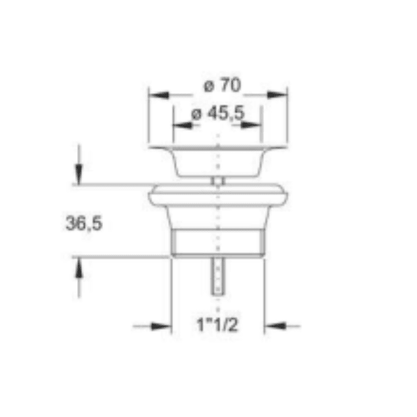 Desagüe Simplex Para Receptáculos Con Perforación de Ø50 mm2