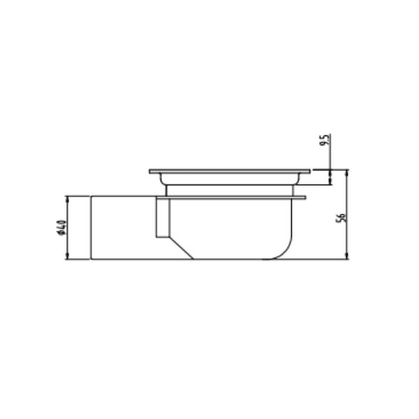 Pileta de Ac. Inox Para Receptáculos en Obra Con Trampa de PVC Salida Ø40 mm, 10 x 10 cm. Rejilla Cuadrada Con Pernos2