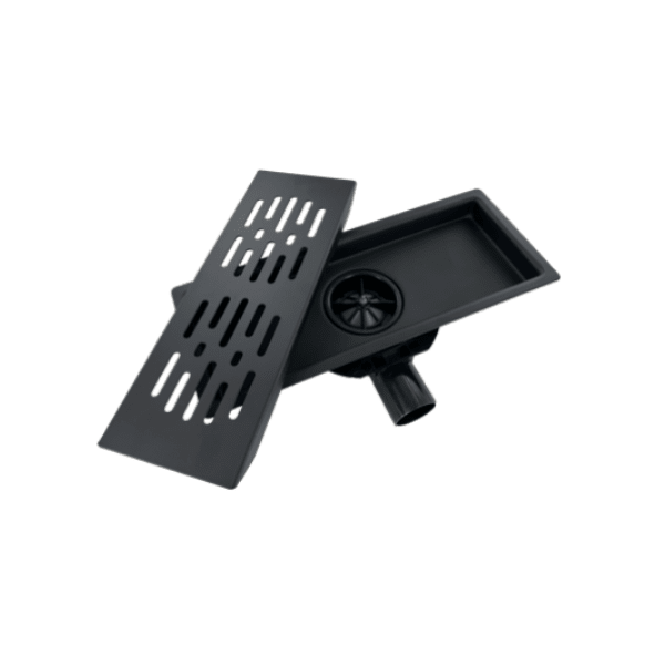 Pileta de Ac. Inox Para Receptáculos en Obra Con Trampa de PVC Salida Ø40 mm, 12 x 30 cm. Rejilla Rectangular Con Pernos5