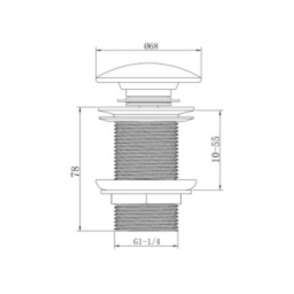Desagüe Pop Up Para Lavatorio de 1 1/4 Con Tapón de Loza Circular2