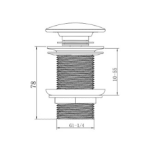 Desagüe Pop Up Para Lavatorio de 1 1/4 Con Tapón de Loza Blanco Cuadrado2