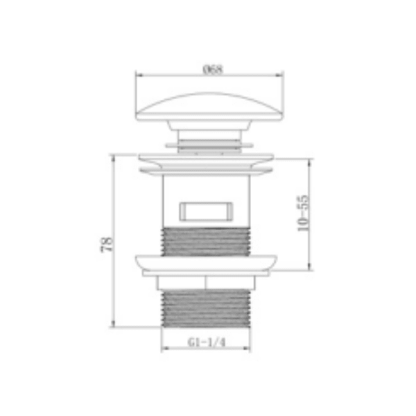 Desagüe Pop Up Para Lavatorio de 1 1/4 Con Tapón de Loza Circular4