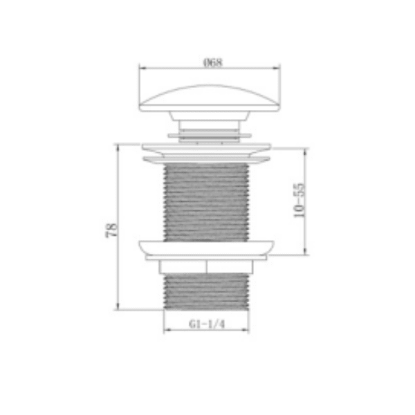 Desagüe Pop Up Para Lavatorio de 1 1/4 Con Tapón de Loza Circular6