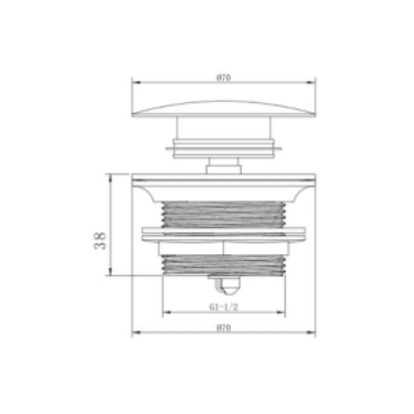 Desagüe Pop Up Para Tina Con Rejilla de Ø70 mm2