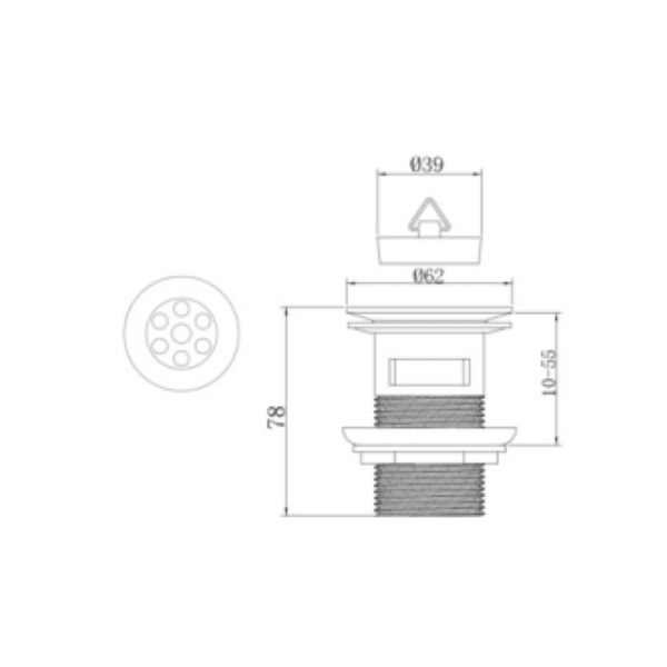 Desagüe Estándar de 1 1/4 Con Tapón de Goma y Cadenilla de Ac. Inox.4
