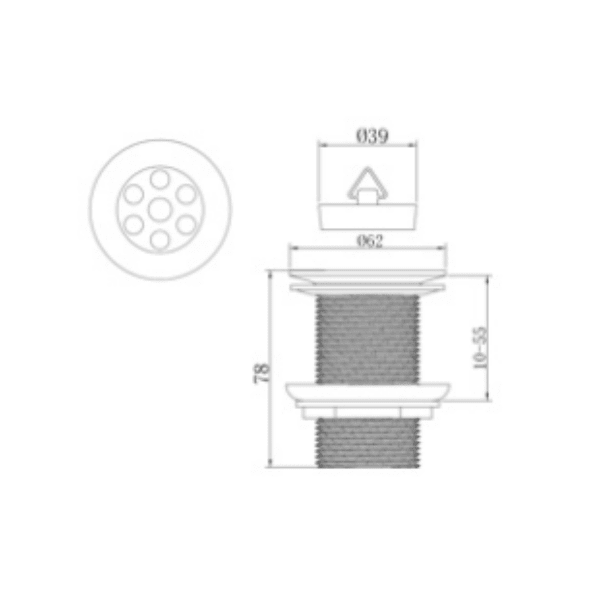 Desagüe Estándar de 1 1/4 Con Tapón de Goma y Cadenilla de Ac. Inox.2